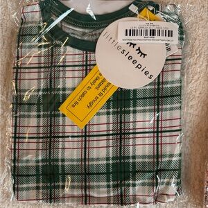 Little Sleepies Green and Red Plaid Pajama Set